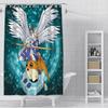 Shower Curtain Waterproof Polyester Fabric Paint Colorful Curtains Cute Digimon Playmats Greymons Home Bathroom Decor  With Hook