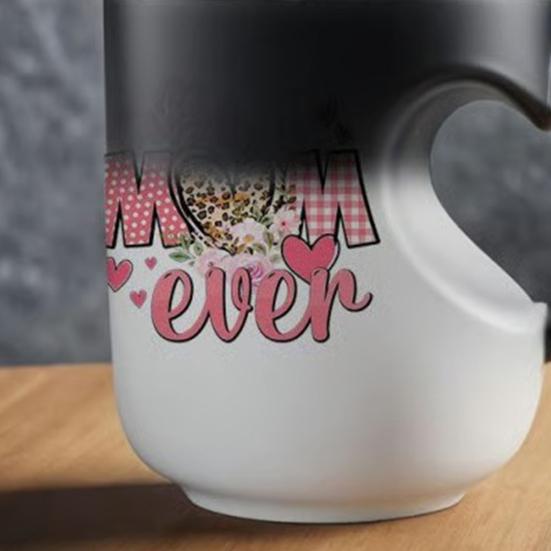 Color Changing Coffee Mug Best Mom Ever Heat-Sensitive Ceramic Cup Reveals Hidden Heart Design Unique Mother's Day Gift for Mom Grandma