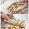 Travel Jewelry Organizer Bag PU Material Necklace Earring Ring Storage Pouch with Watch Compartment Portable Zippered