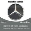 For Mercedes Benz W204 W245 X204 Class Front Grille Star Emblem Illuminated Logo Glossy Black and Chrome Silver Newest 3D Style BF1