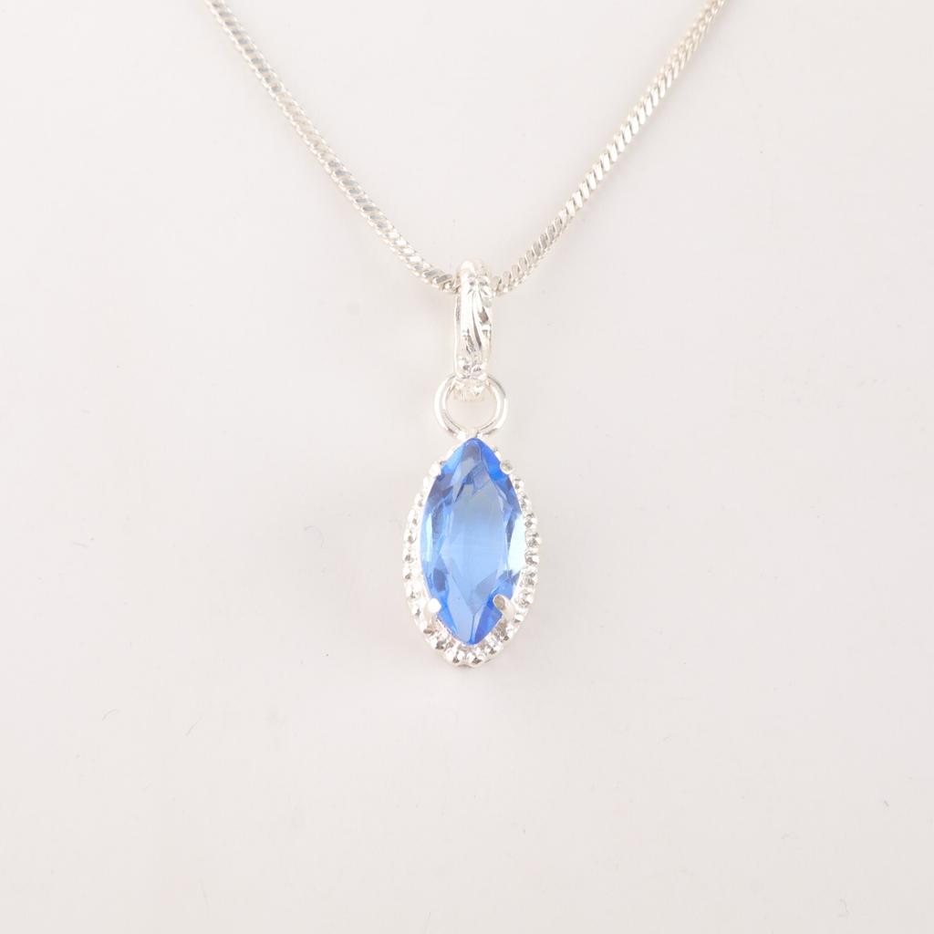 Natural Tanzanite Gemstone 925 Sterling Silver Jewelry Stylish Pendant For Gift PP-59-4
