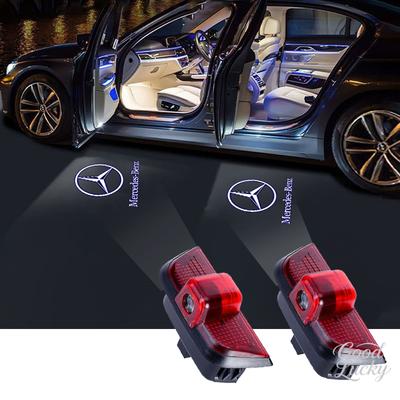FA03LED Car Door Welcome Warning Light Projector Logo Decoration Accessories For Mercedes Benz Amg W204 W213 W205 W211 W212 W176 