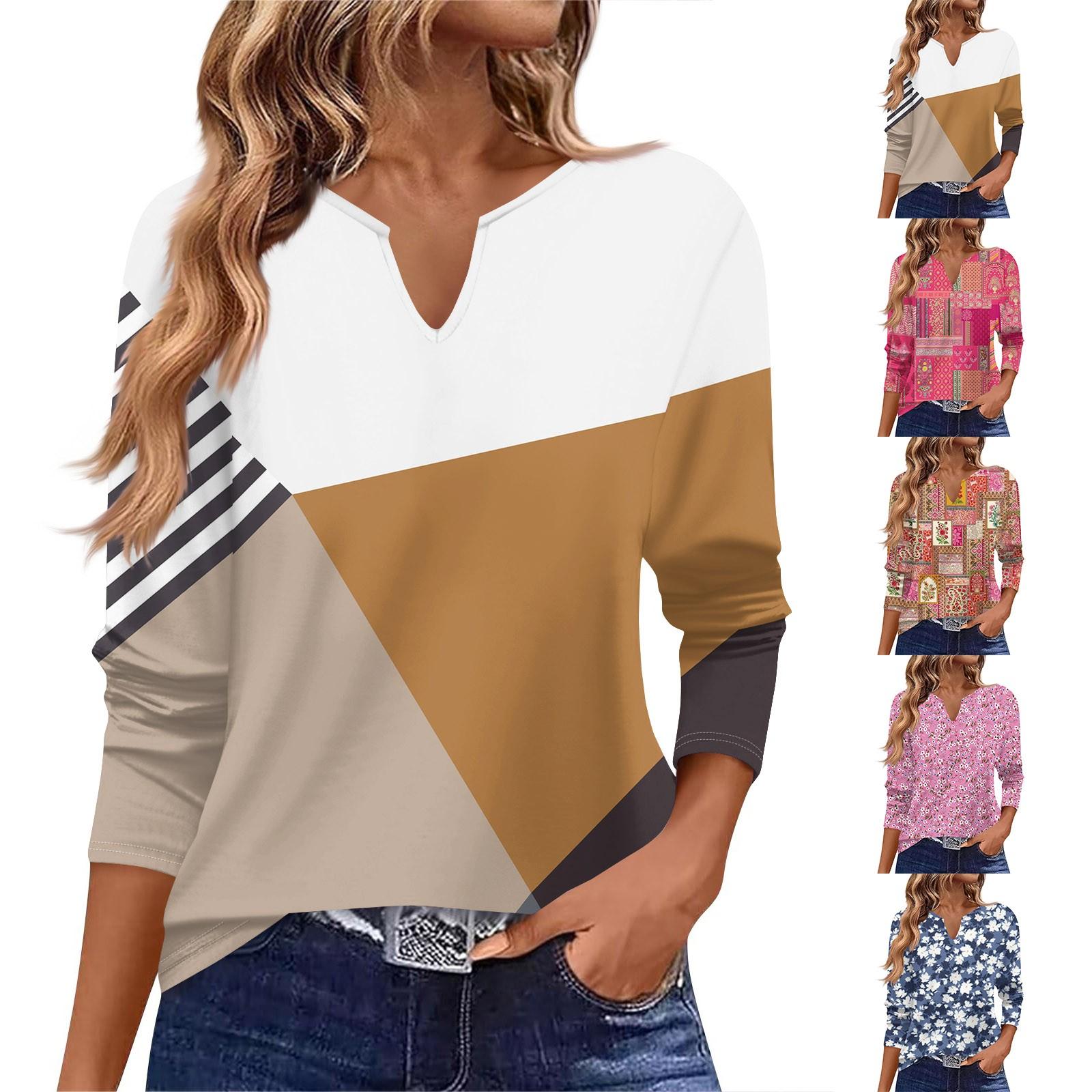 

V-neck Women s Casual Long-sleeved Retro Solid Color Small V-neck T-shirt Top XL рожевий