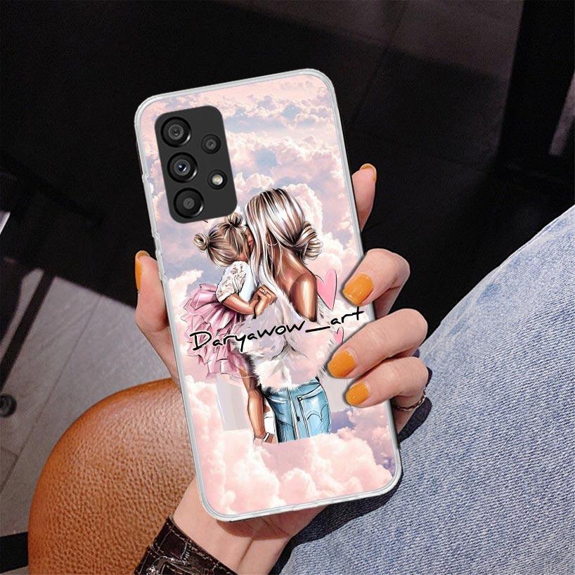 Girl Super Baby Mom Pink Phone Case For Samsung Galaxy A17 A16 A15 A14 A13 A57 A56 A55 A54 A53 A37 A36 A35 A34 A33 A26 A25 A24 A