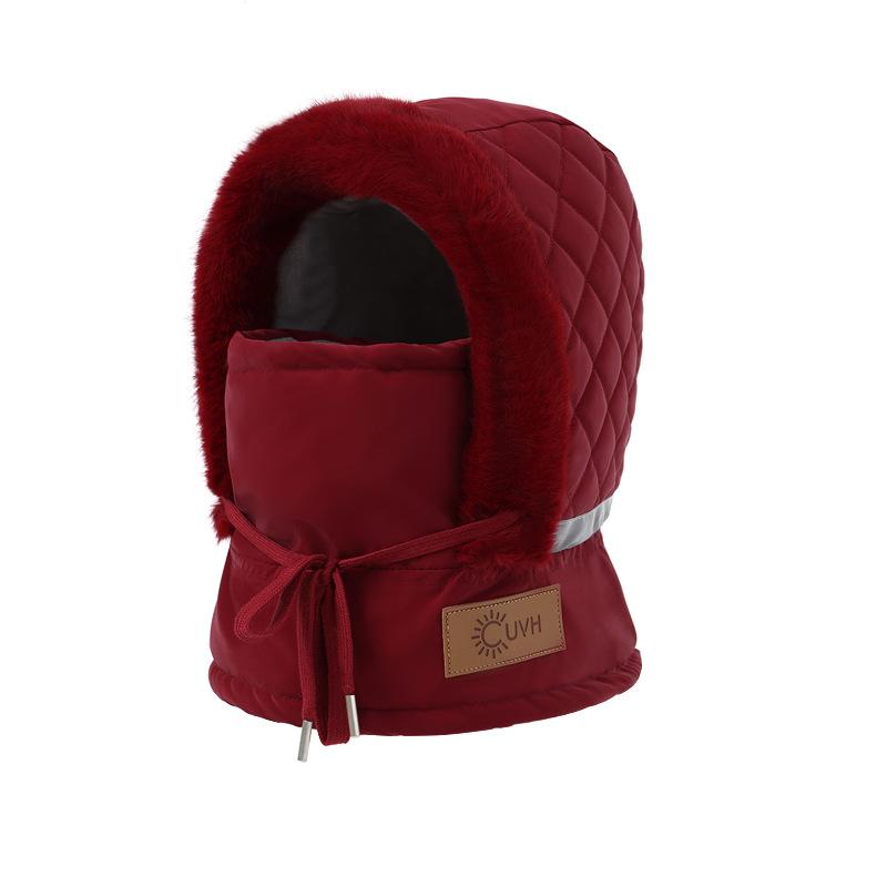 Winter velvet warm ear protection men and women outdoor riding skiing cold hat mask scarf integrated hat