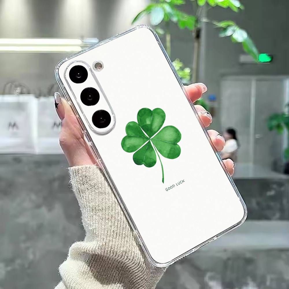 Four L-leaf clover Phone Case For Samsung Galaxy A91,80,73,72 ,71,53,52,32 ,31,22,21s,20,Transparent Case