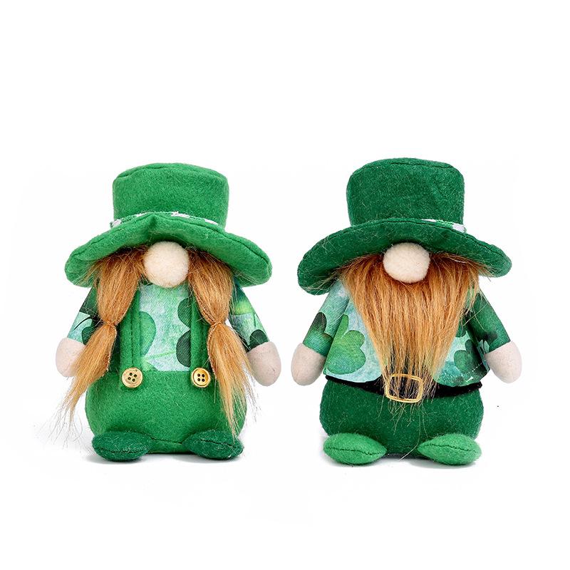 St Patrick Day Accessories Rudolph Doll Irish Festival Clover Gnome Faceless Doll Home Party Decor Saint Patrick Ornaments Gifts