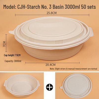 Engångs Runda Matbehållare med Lock