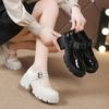 2025  New Spring and Autumn White Thick High Heels French High Heels Thick Heels British Style Mary Jane