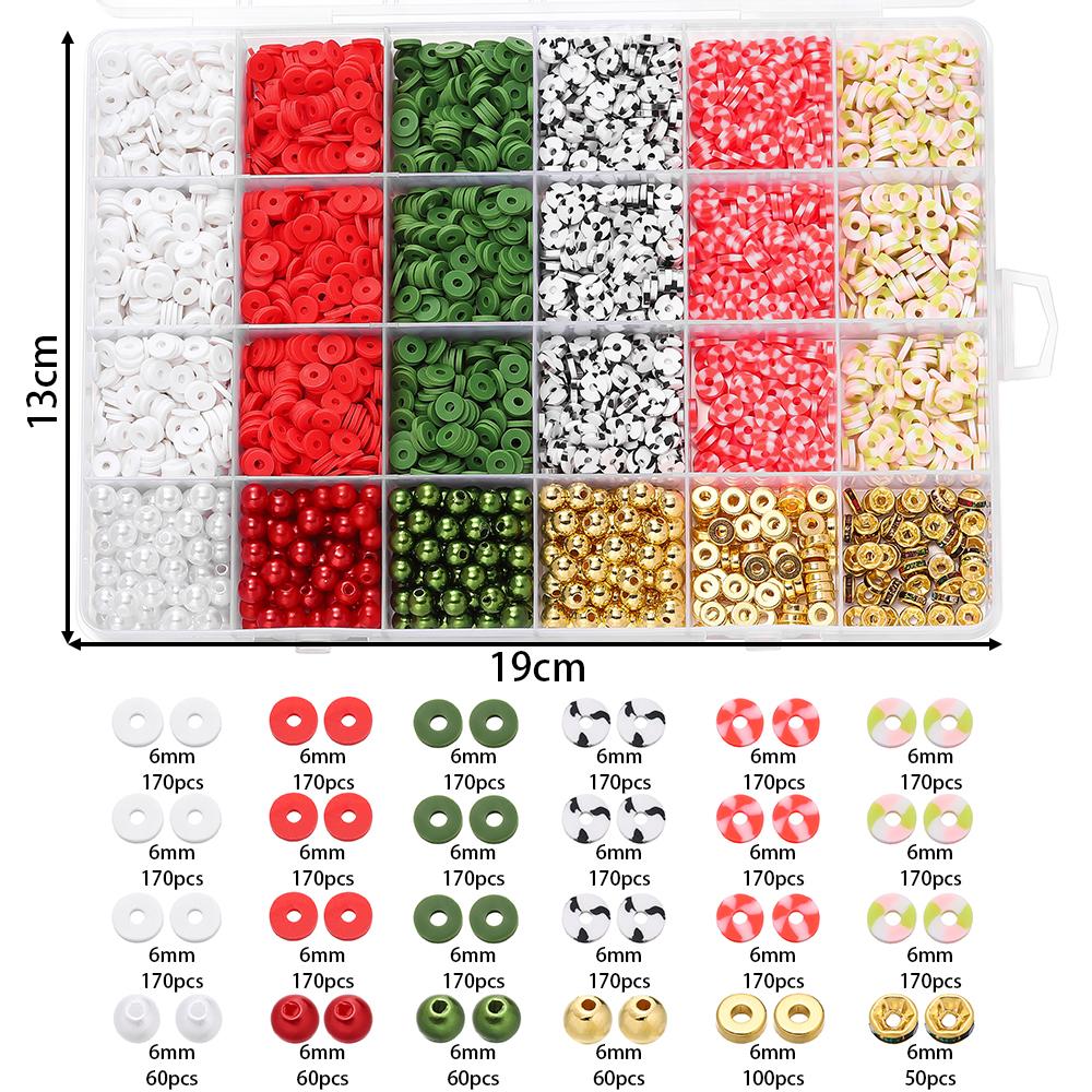 3440-3740pcs 6mm Clay Beads with Imitation Pearl Beads Rhinestone Spacer Bead for Friendship Bracelet DIY Jewelry Making Kits