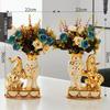 European Style Ceramic Golden Vase Arrangement Dining Table Home Decoration Accessories Creative Golden Elephant Vases