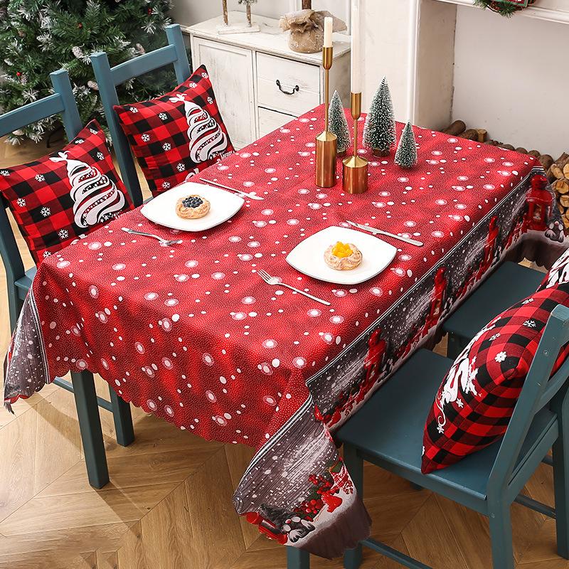 Christmas Printed Tablecloth Rectangle Dining Table Tablecloth Xmas Decorations Party Decoration