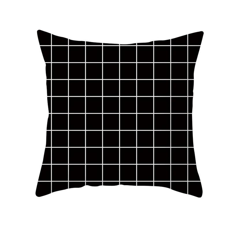 Black and White Geometric Decorative Pillowcases Living Room Office Home Pillowcases Car Ornaments
