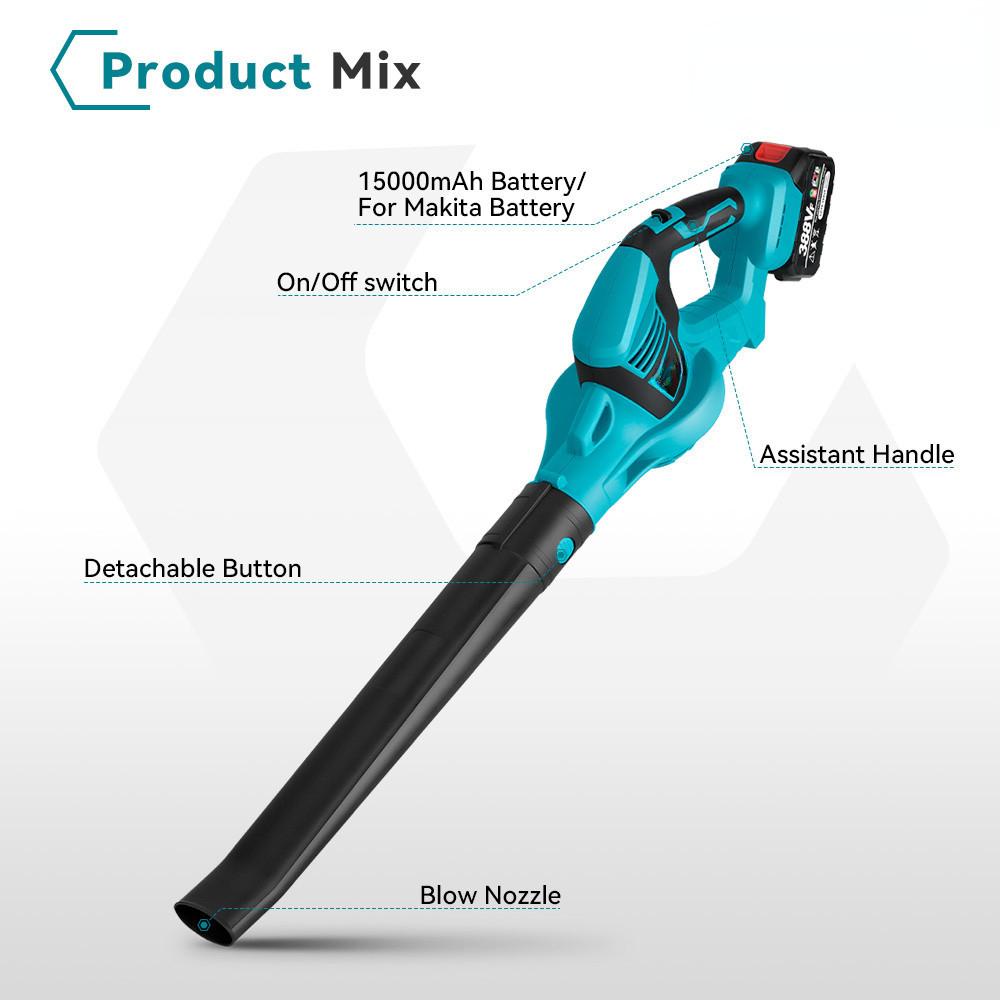 2000W High Powerful Portable Electric Air Blower Handheld Cordless Dust Blowing Blower Garden Tool for 18V Battery