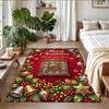 Christmas Printed Square Area Rug Soft Non Slip Floor Carpet For Bedroom Holiday Gift
