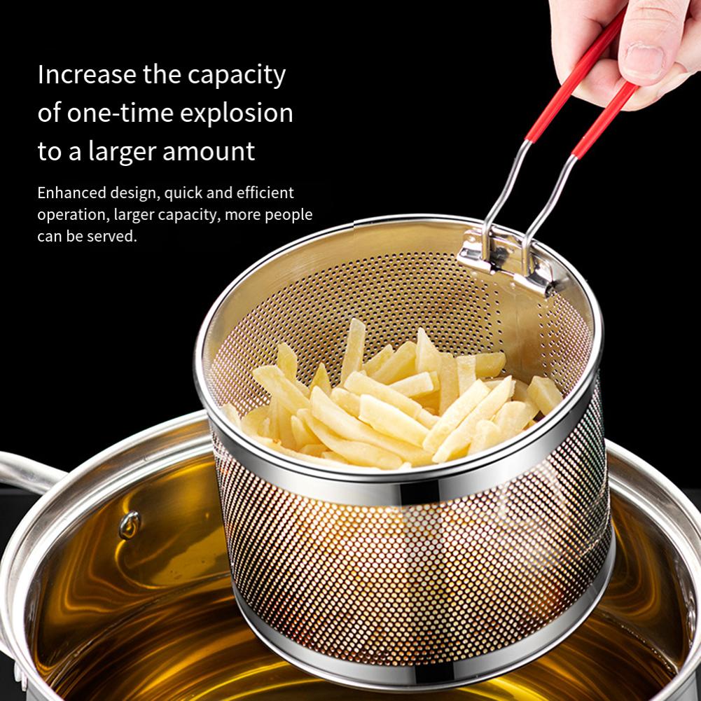Efficient Cooking Utensil For Pasta Gadget Pasta Strainer Strainer Basket Removable Handle Stainless Steel Mesh