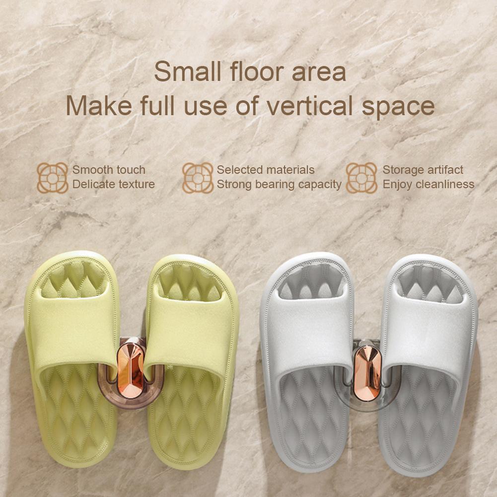 Bathroom Slipper Rack Perforation-Free Shoes Drain Hook Wall-Mounted Toilet Storage Organizer Power Strip Winder Storage Holder