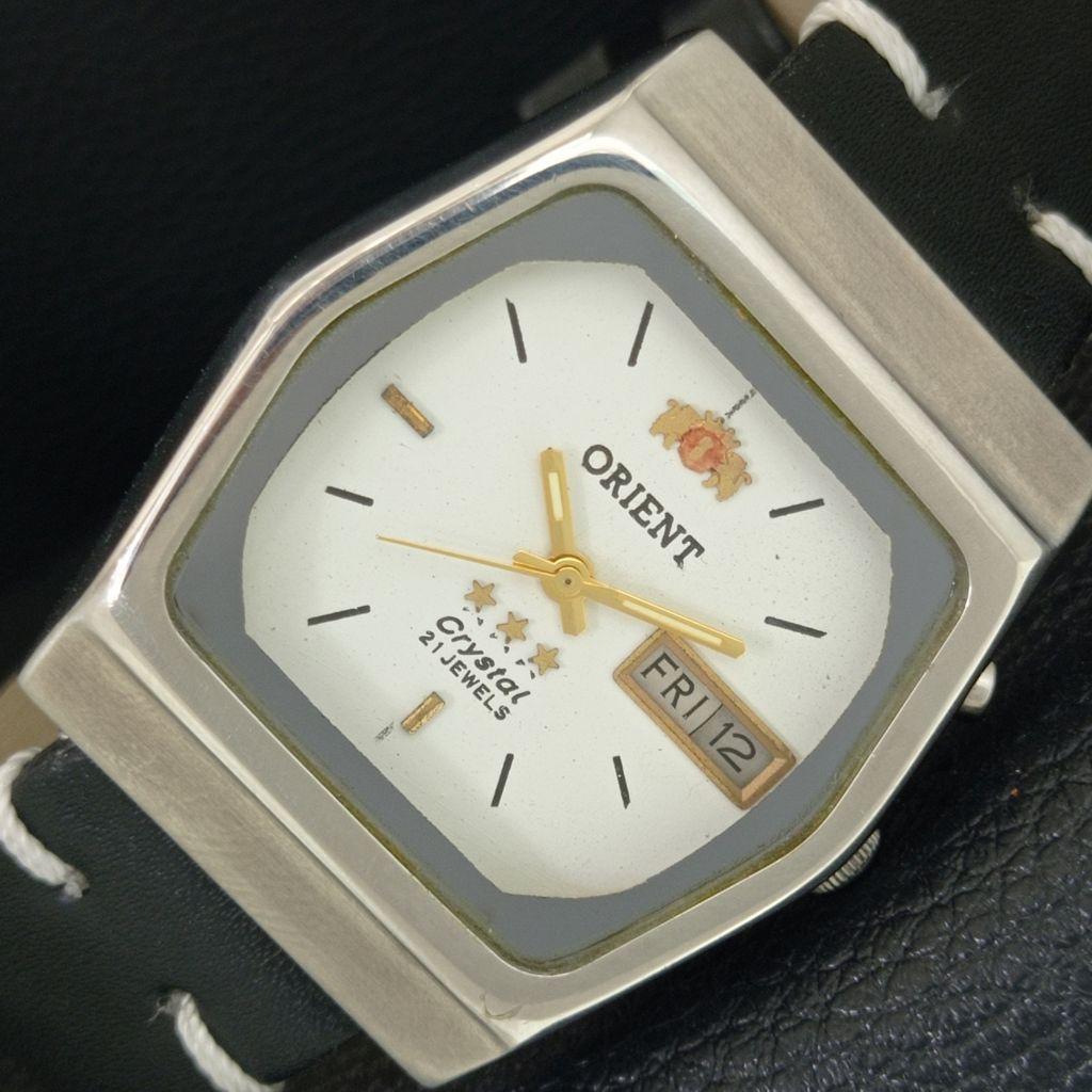 

АВТОМАТИЧЕСКИЕ 46941 ВИНТАЖНЫЕ ORIENT CRYSTAL ЯПОНИЯ МУЖСКИЕ ЧАСЫ С БЕЛЫМ ЦИФЕРБЛАТОМ a704872-1