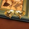 Vintage Gold Heart Stud Earrings: Retro, Versatile, and Simple