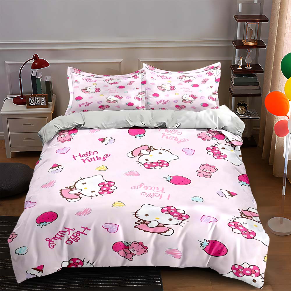

Pink cartoon motifs Bedding Duvet cover sets Duvet covers Pillowcases gifts (1 * Duvet Cover 2 * Pillowcases, without duvet insert) 135x200cm