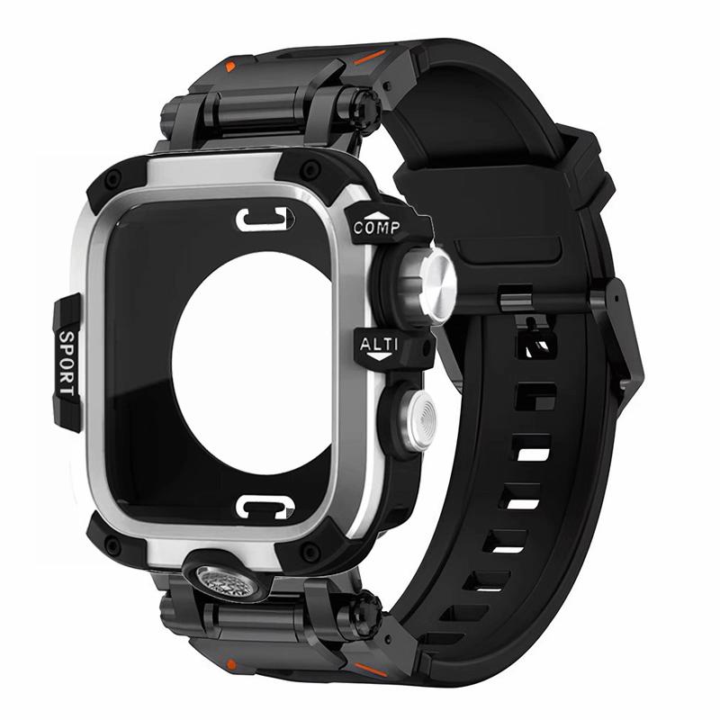 Strap/Metal case for Apple Watch Ultra 2 1 Rubber Loop Band 49mm Silicone Bracelet for IWatch Series 10 9 8 7 45mm 6 5 4 Se 44mm