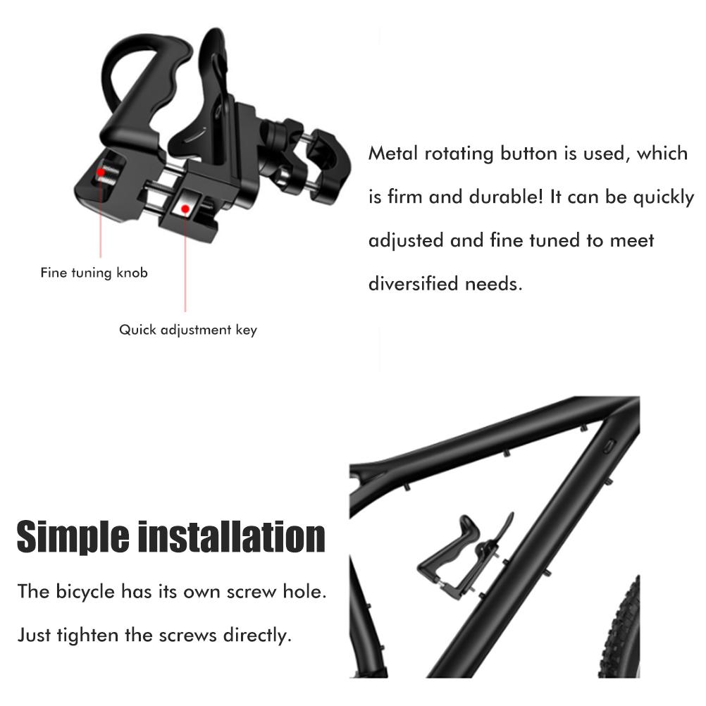 Bicycle Bottle Holder 360 Degree Rotating Water Bottle Cages for Bikes Adjustable Bicycle Bottle Holder with Adapter