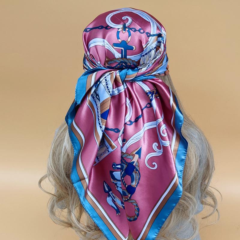 The Four Seasons Popular Shawls Fashion Design Sunscreen Scarves Luxury 90X90CM Square Silk Hijab  New Women Beach Headscarf