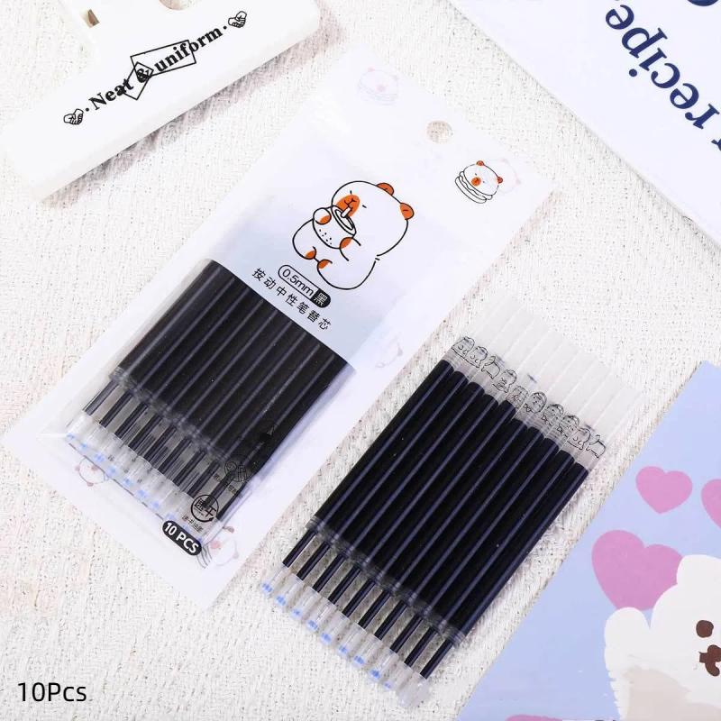 5/10 Pièces Stylos Gel Capybara Dessin Animé Mignon Set de Stylos Kawaii Recharges de Stylos à Séchage Rapide Set de Stylos Fournitures de Bureau Scolaires