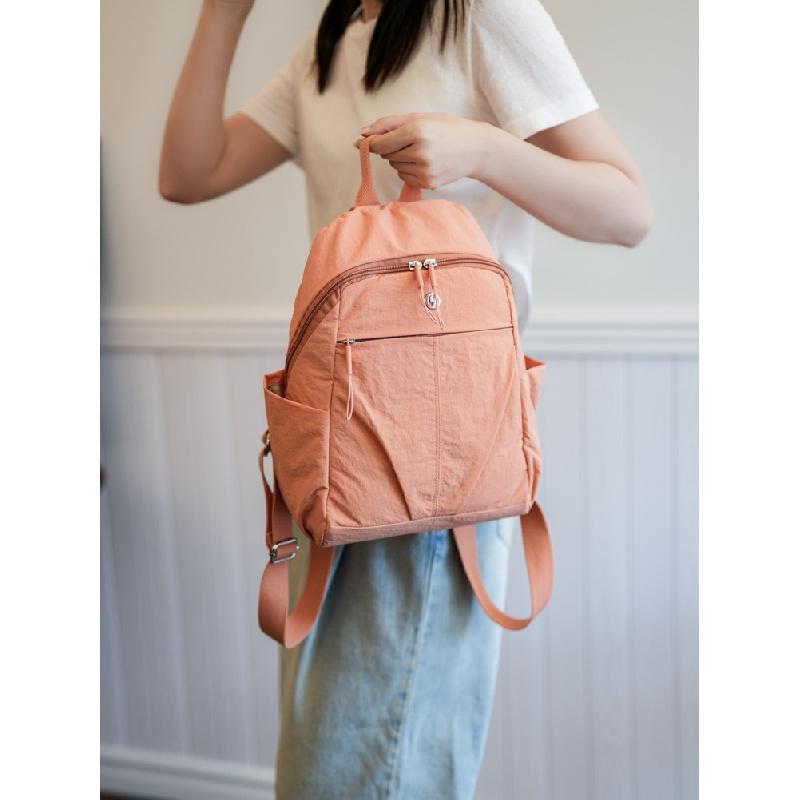 High Quality New Nylon Women Backpack Female Travel Bag Backpacks Schoolbag for Teenage Girls Solid Color Bookbag