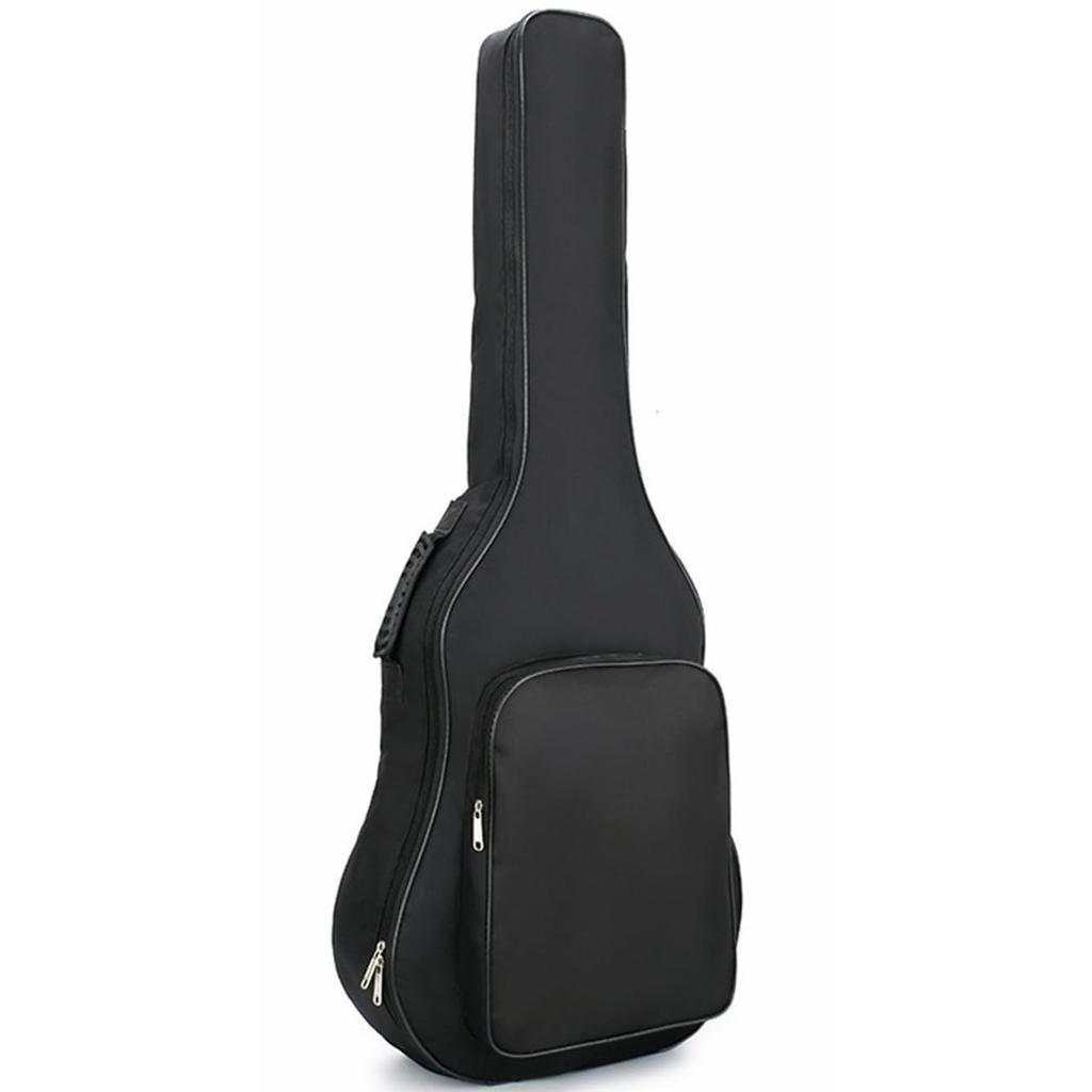 Husa Moale Mare Abrazivă Neagră pentru Chitară Acustică de 41 de inch, Compatibilă Umăr/Rucsac/Geantă de mână, 2-în-1, Ușoară, Impermeabilă, Capacitate, Rezistentă,