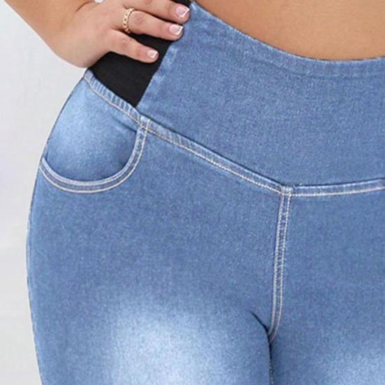 Women's Size Shorts Bermuda Jean Shorts Plus with Pockets Butt Lifting
