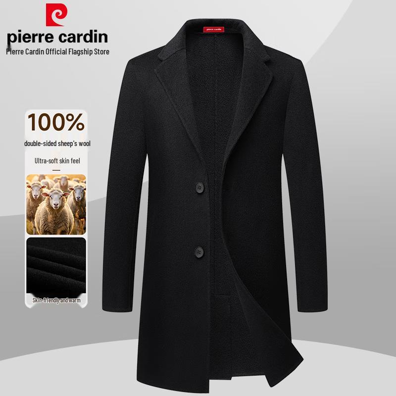 Мужское полупальто средней длины Pierre Cardin из 100% мериносовой шерсти 3XL