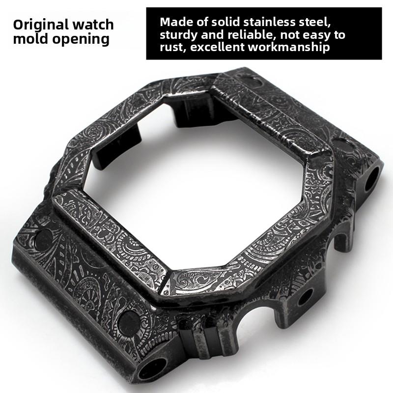 GX56 GX56BB Metallgehäuse Armband Mod Kit Für G-SHOCK Casio GX-56 GXW-56BB Edelstahl Lünette Armband gx56 retro Paisley Muster Set