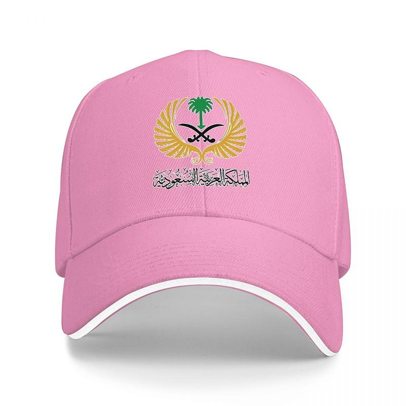 Saudi Arabia National Emblem Baseball Cap Black with Golden Wings and Palm Tree Design for Unisex and Women Casual Wear
