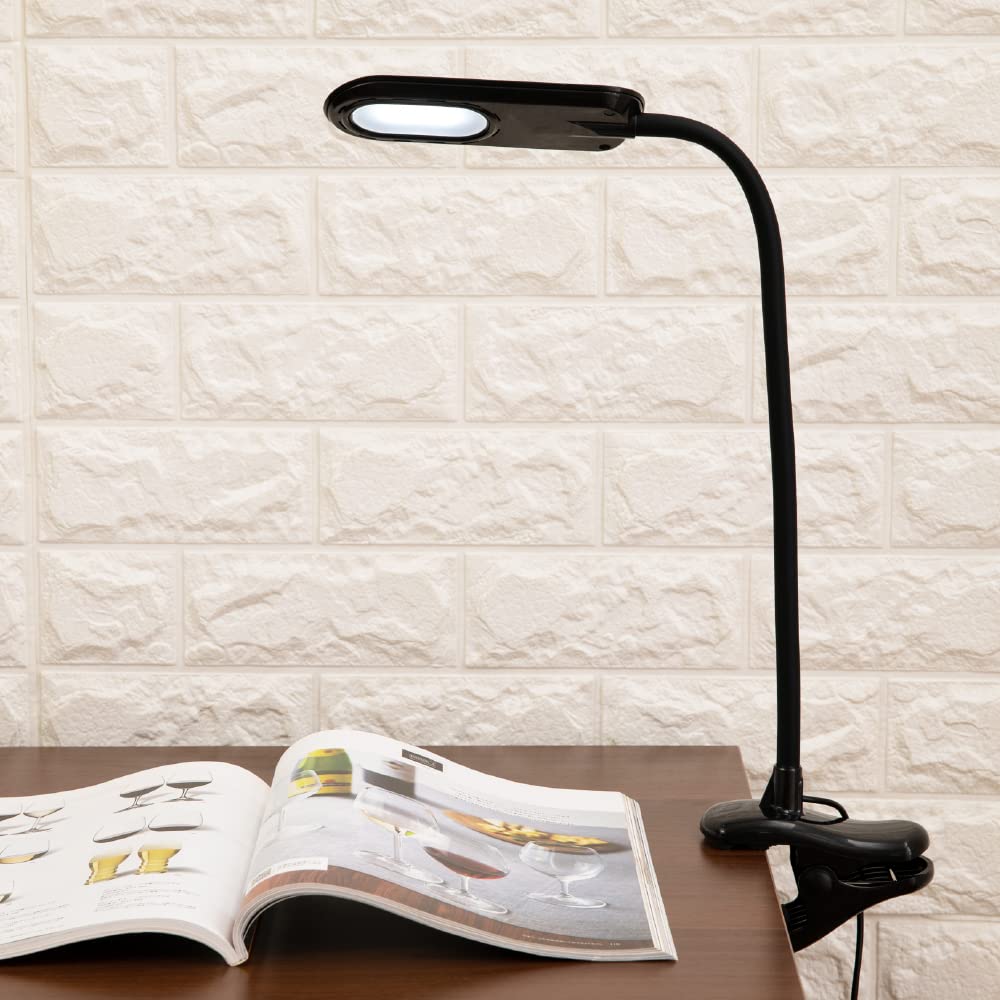 Iris Plaza LED Desk Light Clip Light, 3-Stage Color Temperature Adjustment, Stepless Brightness Adjustment, Easy Operation, Adjustable Angle,