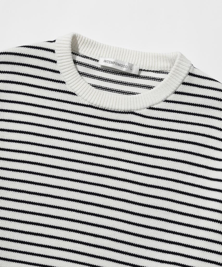 INTEMPOMOOD Note Stripe Round Knit: 3 Colors