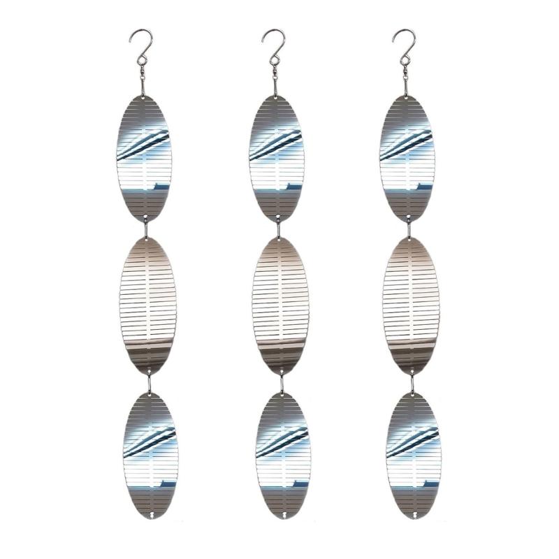 Pack of 3 Reflective Metal Wind Spinners Bird Deterrents for Outdoor Decoration and Effective Bird Control in Sunlight