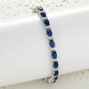 925 Sterling Silver  Sapphire Bracelet for Women Elegant Shine Gem Solid  Bangle High Quality Wedding  Party Jewelry Gifts