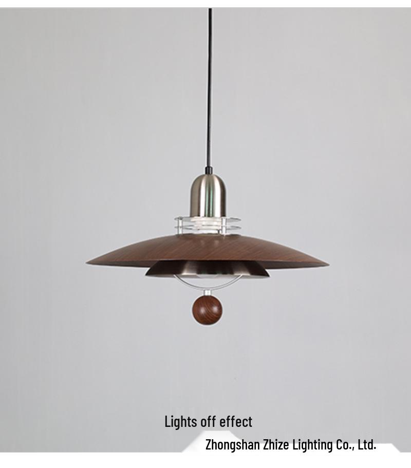 New Chinese Style Minimalist Wood Grain Chandelier for Dining, Bedside, or Bar