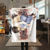 1Pc Cartoon Print Flannel Blanket, High Quality Comfortable for All Seasons, Home Decor, Warmth and Comfort, Perfect for Christmas Birthday Gift
