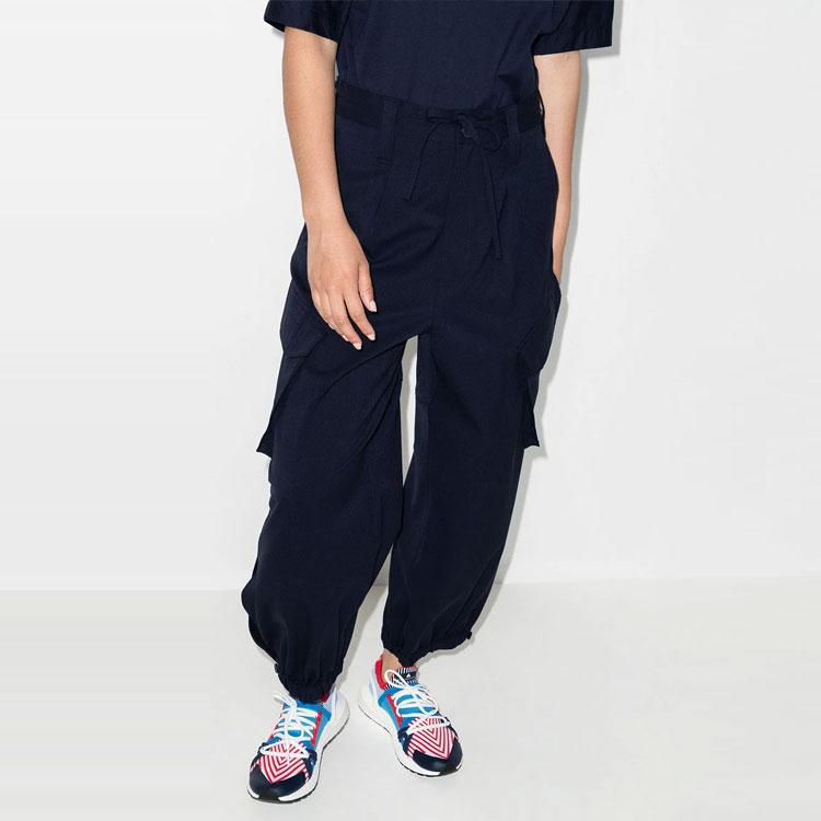 Y-3 Luźne Jednokolorowe Szerokie Nogawki Codzienne Spodnie Męskie Dół Granatowy GV2795