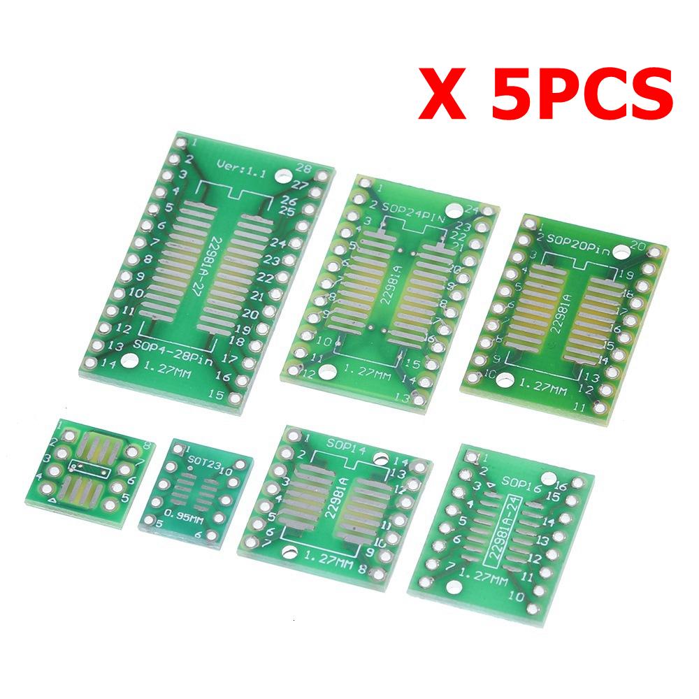 TZT 7value* Board Kit SMD Turn To DIP SOP MSOP SSOP TSSOP SOT23 8 10 14 16 20 24 28 SMT To DIP for TZT Electronic Components