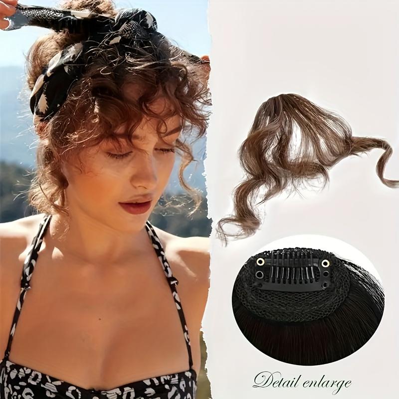 1PC Bangs Wig Women's Natural Forehead Air Fake Bangs Seamless Roll Bangs Qi Bangs Wig