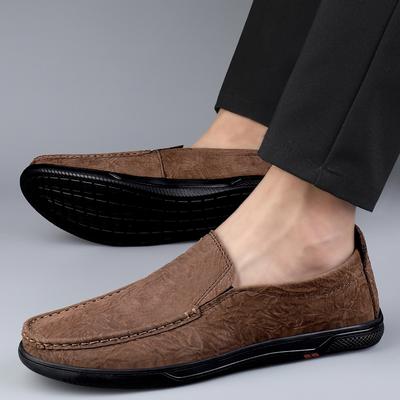 Fashion Genuine Leather Men Shoes Casual Comfortable Men Loafers Slip On Cow Suede Leather Shoes Men Flats Walking Shoes Man Moccasins