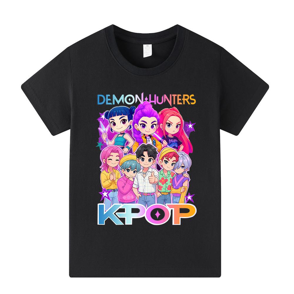 A1201 Kids Boys Girls Sajaboys Kpop Rumi Zoey Mira Print Short Sleeves T-shirt