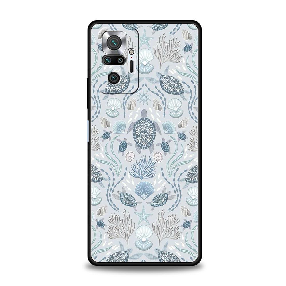

Чехол для телефона с узором «Морские ракушки и водоросли» для Redmi 14C 10C Note 15 14 13 12 10 11 K40 Pro Plus 5G Мягкий ТПУ корпус Redmi 12