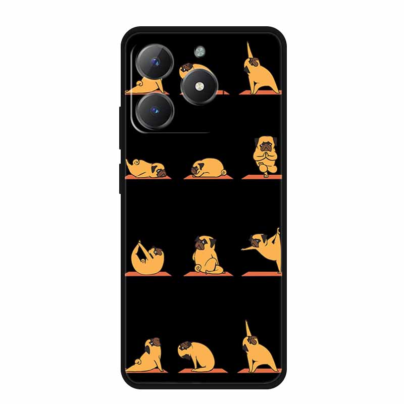 Black Silicone Case For Realme Narzo N61 Case N 61 Funda Cartoon Cat Soft Back Cover For Realme Note 60 Phone Case Shells Coque