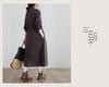 2025 Autumn Korean Style Cotton-Linen Polo Collar Elegant Long Sleeve Shirt Dress