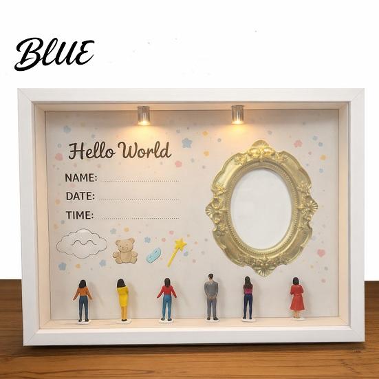 Custom Couple Silhouette Frame DIY Mini Museum Box with Light Photo Display Kit Valentine's Day Gift for Her Gold Frames Figurines Memory Keepsake