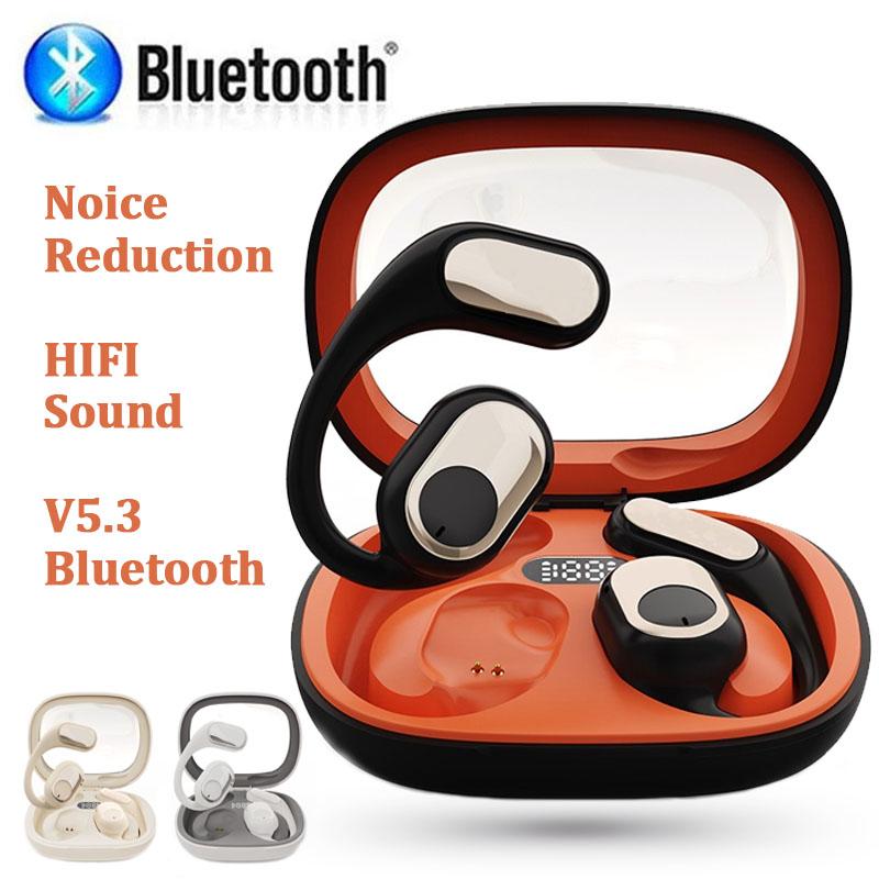 

Беспроводные Bluetooth-гарнитуры, водонепроницаемые наушники для спорта, наушники TWS с открытым ухом и шумоподавлением бежевый